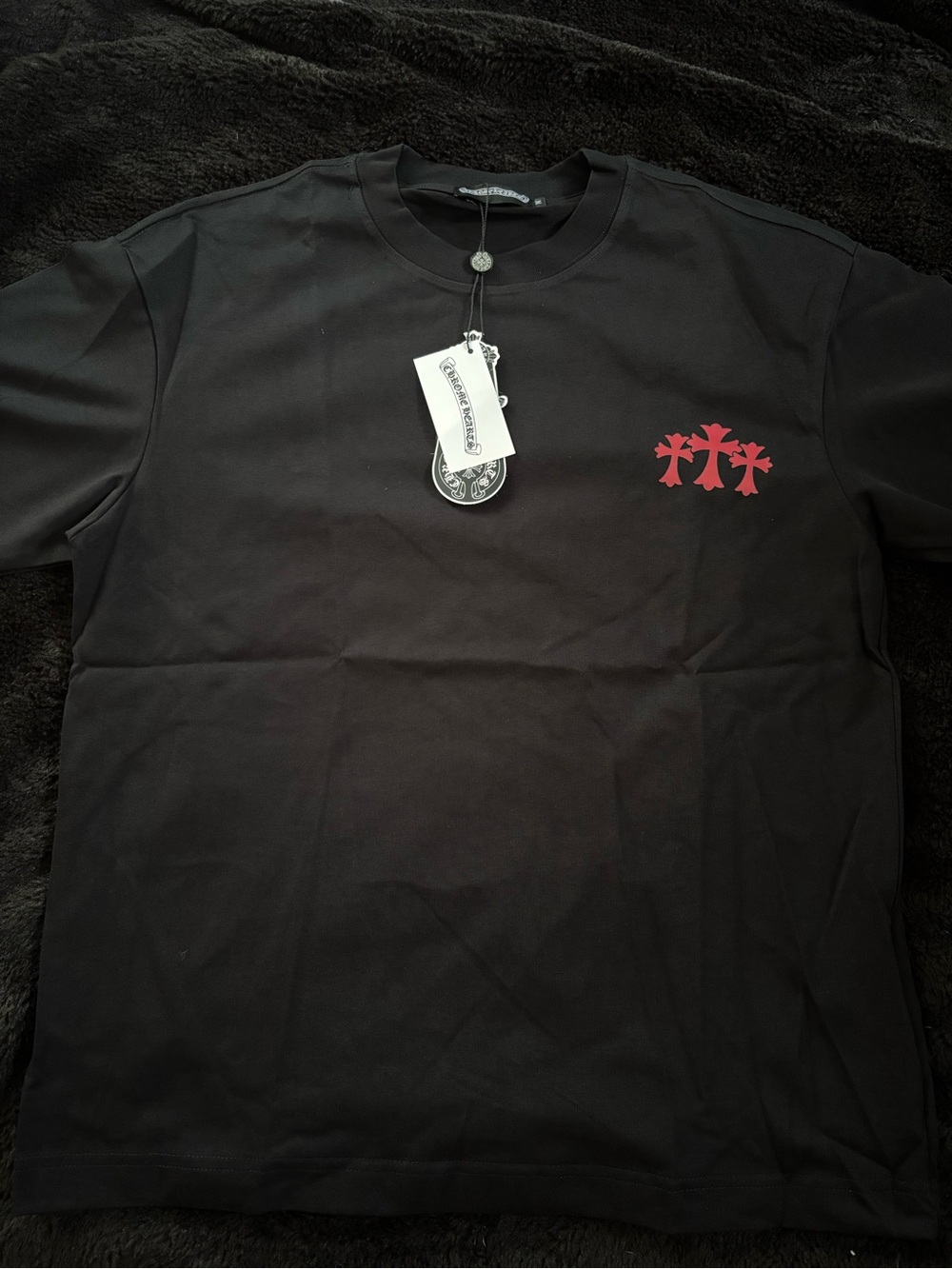 Chrome Hearts Black Short Sleeve Tee with White Logo - Picture 5 of 6